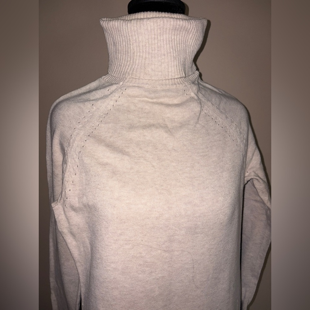 Moda International Cream Long Sleeve Turtle Neck Dress - Picture 4 of 7